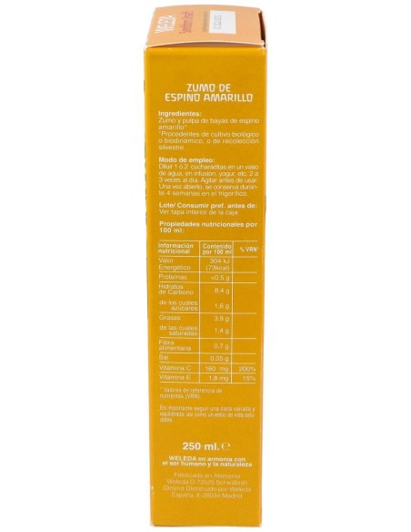 Weleda Jugo Espino Amarillo Bio 250Ml
