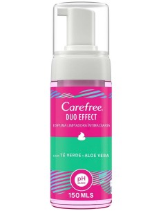 Carefree Duo Effect Espuma Íntima Té Verde Y Aloe Vera 150Ml