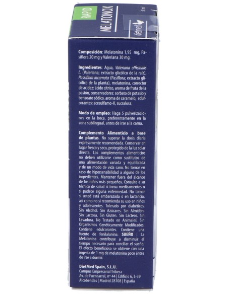 Dietmed Melatonox Rapid Spray Gotas 30Ml
