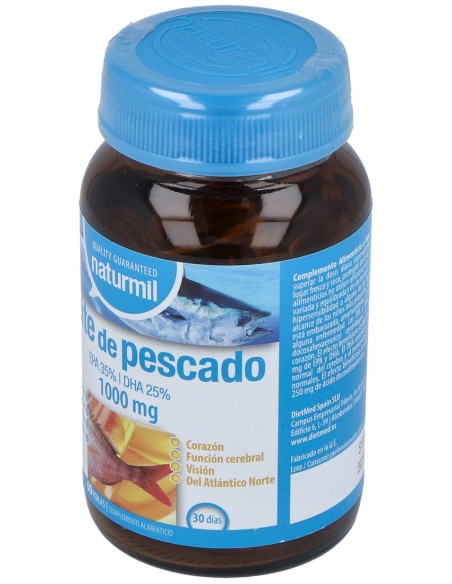 Naturmil Aceite De Pescado Omega 3 Epa 35% / Dha 25% 1000 Mg 60