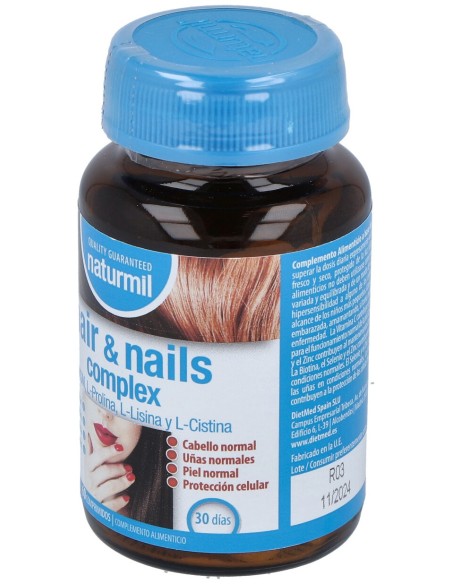 Naturmil Complex Hair & Nails Con Msm 60 Comprimidos