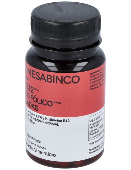 Enzime Sabinco B6 + B12 + Acido Folico Metiladas 60Caps