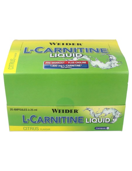 Weider L-Carnitina Liquid Sabor Limón 20Amp X 25Ml