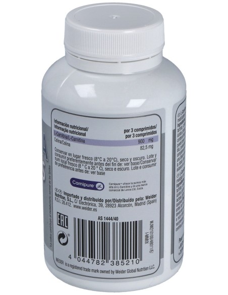 Weider Body Shaper L-Carnitine Masticables Sabor Piña 60Tabletas