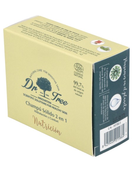 Dr. Tree Champú Sólido 2 En 1 Nutrición 75G