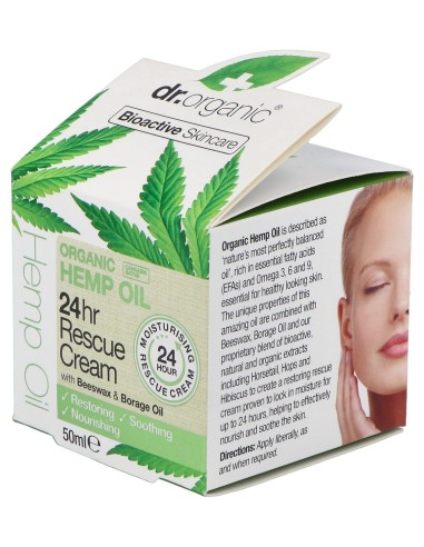 Dr Organic Crema Rescate 24 H De Cáñamo 50Ml