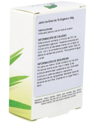 Jabon En Pastilla Arbol Del Te Organico 100Gr.