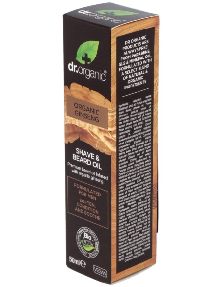 Aceite De Barba Y Afeitado Organic Ginseng 50Ml.