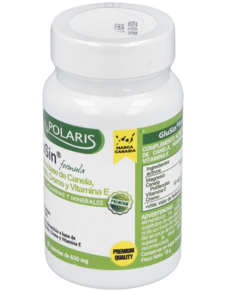 Glusin (Canela + Magnesio) 600Mg. 30Cap.