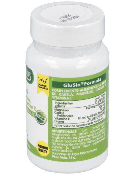 Glusin (Canela + Magnesio) 600Mg. 30Cap.