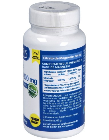 Polaris Citrato Magnesio 600Mg 60Tabs