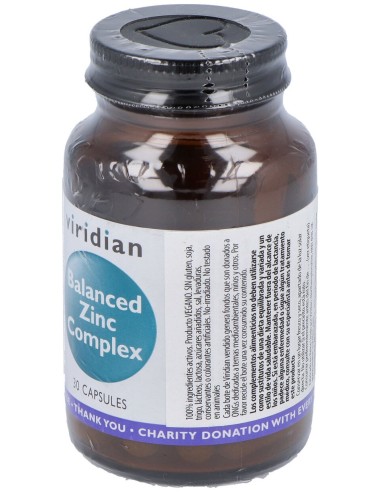 Viridian Complejo De Zinc Equilibrado 30Cáps