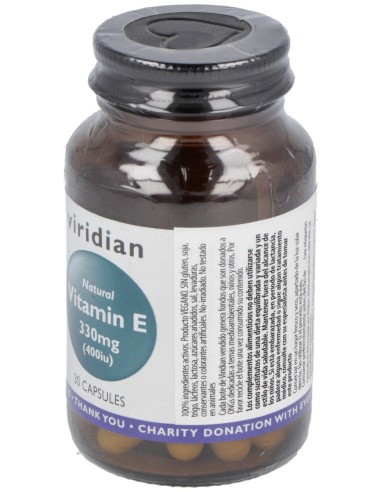 Viridian Vitamina E Natural 330Mg 400 Ui 30Cáps