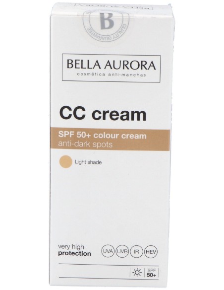 Bella Aurora Spf50 Crema Color Anti-Manchas Tono Claro 30Ml