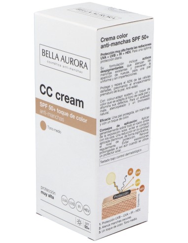 Bella Aurora Cc Spf50+ Crema Color Anti-Manchas...