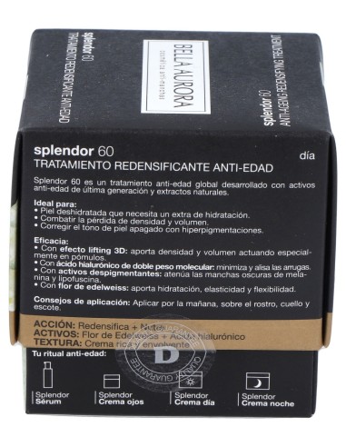 Splendor +60 Dia Crema Redensificante 50Ml.