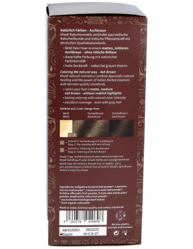Khadi Tinte Castaño Ceniza 100% Vege 100G