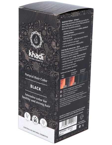 Khadi Tinte Negro Herbal 100% Vegeta 100G