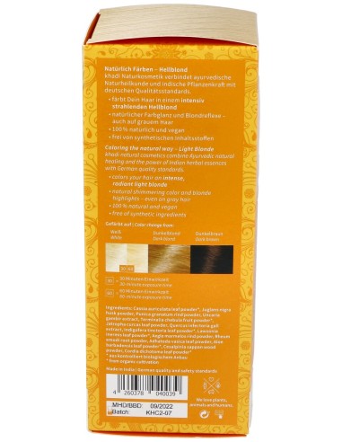 Khadi Tinte Rubio Claro 100% Vegetal 100G