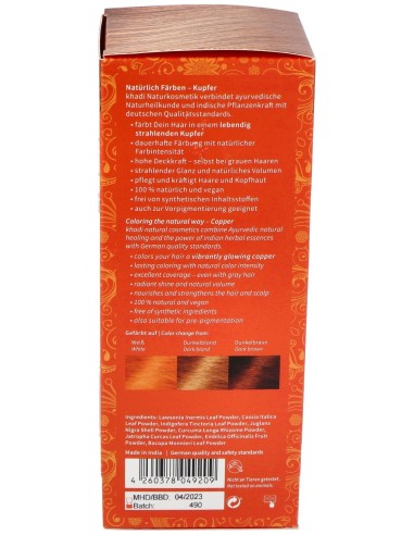 Khadi Herbal Color Cobre Brillante Rubio Y...
