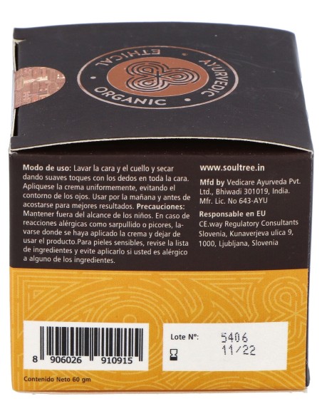 Crema Facial Regeneradora Curcuma Amla Bhrami 60Gr