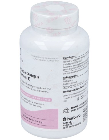 Herbora Aceite De Onagra Y Vitamina E 180 Perlas