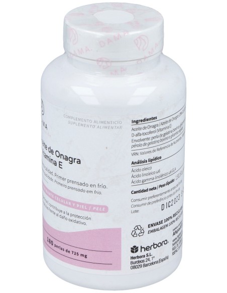 Herbora Aceite De Onagra Y Vitamina E 180 Perlas