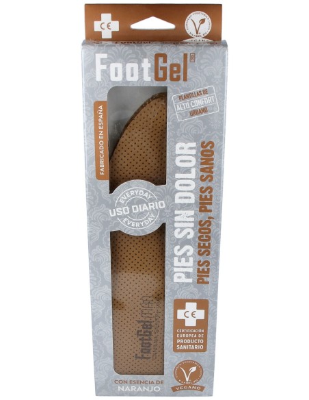 Footgel Plantillas Gel Hombre Naranjo Talla 39-42