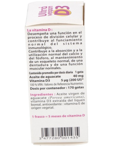 Ultra Vegan D3 Gotas 8Ml.