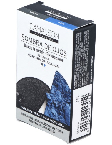 Camaleon Cosmetics Sombra De Ojos Negro + Azul...