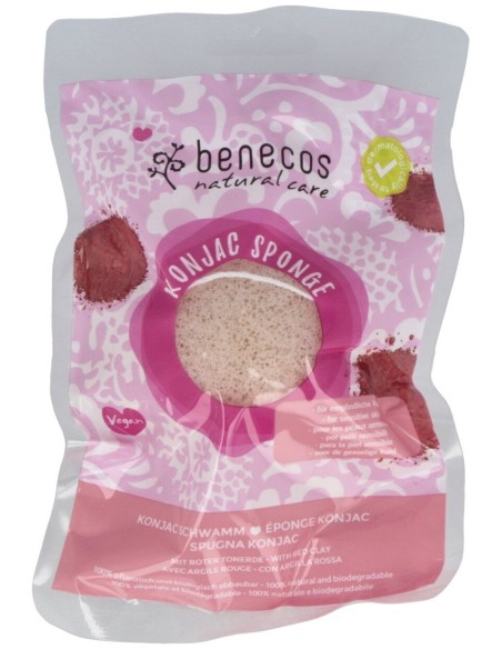 Esponja Konjac Arcilla Roja Pieles Delicadas