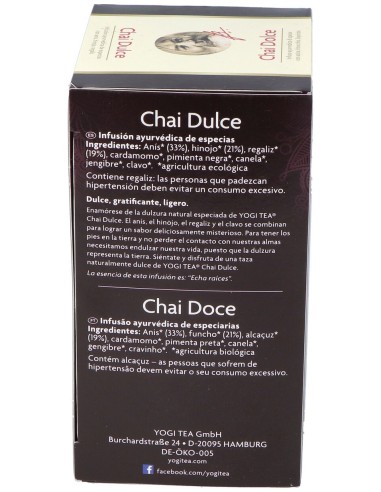 Yogi Tea Chai Dulce 17Infusiones