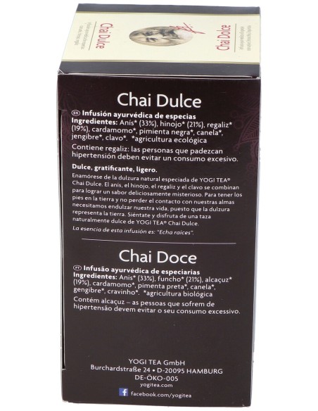 Yogi Tea Chai Dulce 17Infusiones