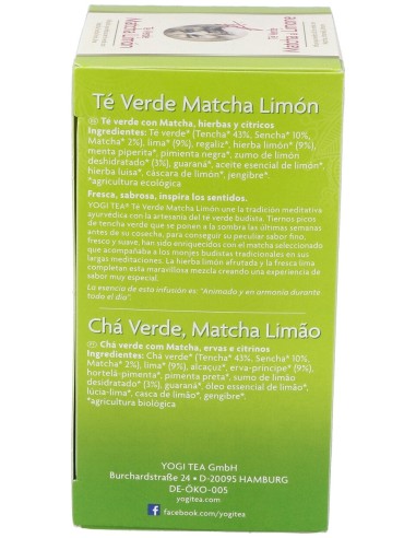 Yogi Tea Te Verde Matcha Limon 17Infusiones