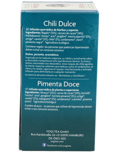 Yogi Tea Chili Dulce 17Infusiones