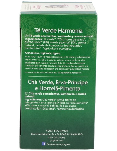 Yogi Tea Verde Armonia 17Infusiones