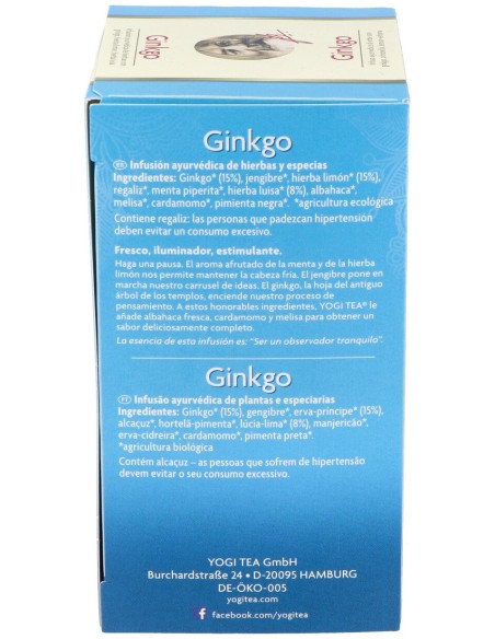 Yogi Tea Ginkgo 17Infusiones