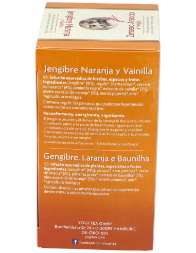 Yogi Tea Jengibre-Naranja-Vainilla 17Infusiones