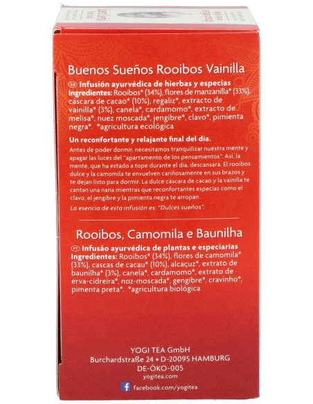 Yogi Tea Buenos Sueños Rooibos 17Infusiones