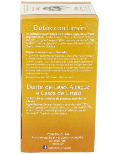 Yogi Tea Detox Con Limon 17Infusiones