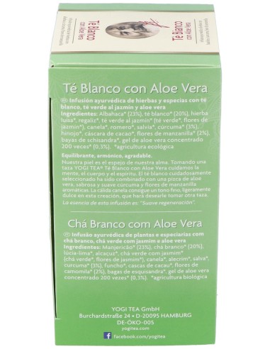 Yogi Tea Te Blanco Con Aloe Vera 17Infusiones