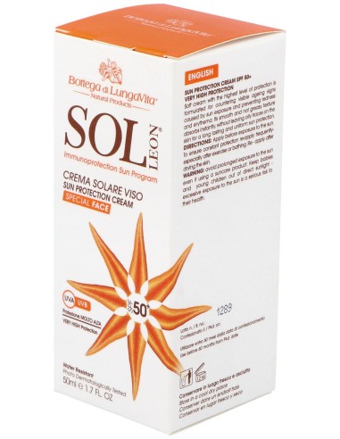 Sol Leon Crema Facial Solar Spf 50 Alta Prot. 50Ml
