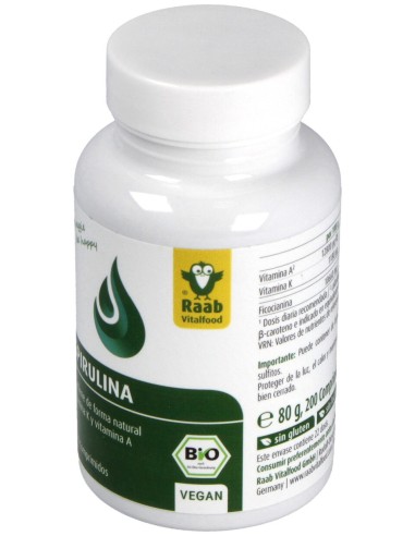 Raab Vitalfood Alga Spirulina Bio 200Comp