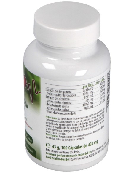 Raab Vitalfood Bergamota-Alcachofa 100Caps