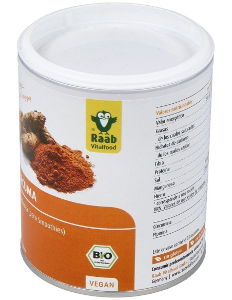 Raab Vitalfood Curcuma Con Pimienta Polvo Bio 100G