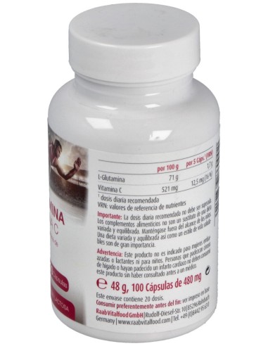 Raab Vitalfood L-Glutamina Con Vitamina C 100Caps