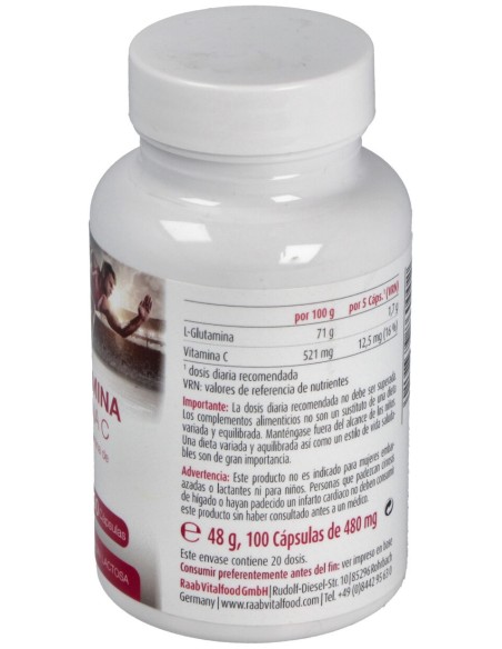 Raab Vitalfood L-Glutamina Con Vitamina C 100Caps
