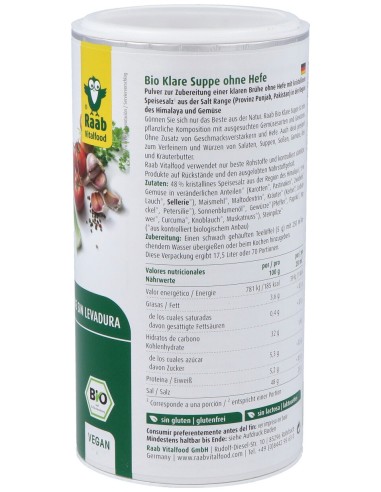 Raab Vitalfood Caldo De Verduras Sin Levadura...