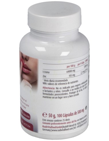 L-Lisina Con Zinc 100Cap.