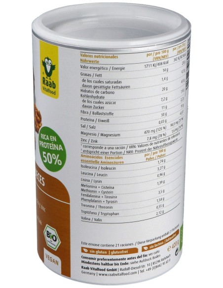 Raab Vitalfood Proteina De Nueces Natural Bio 420G